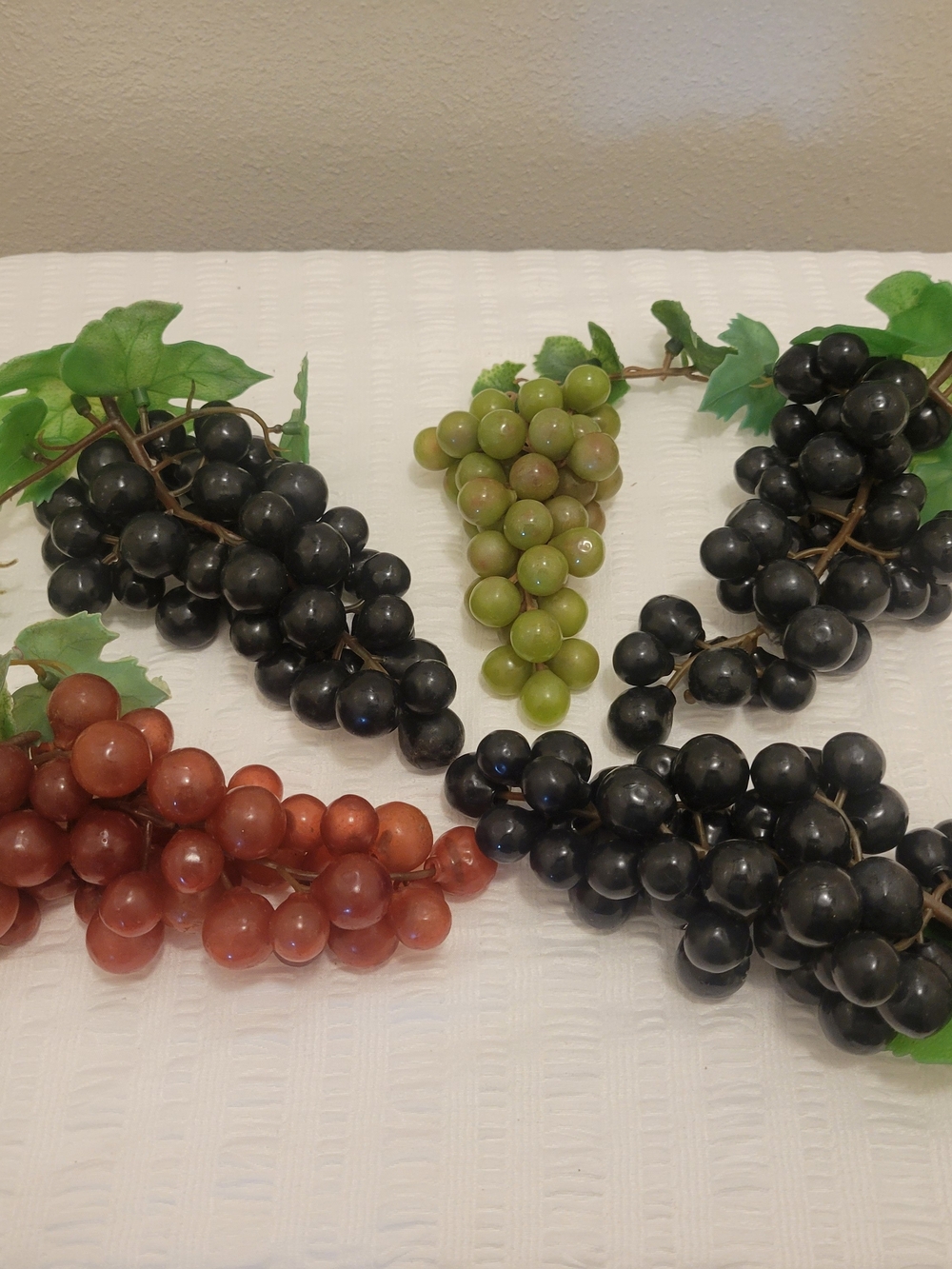 Assorted Faux Grape Clusters - Black, Green, Red